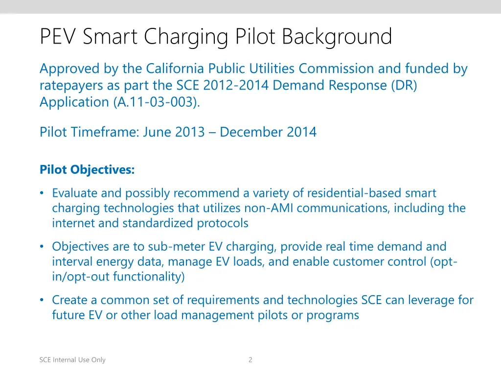 pev smart charging pilot background