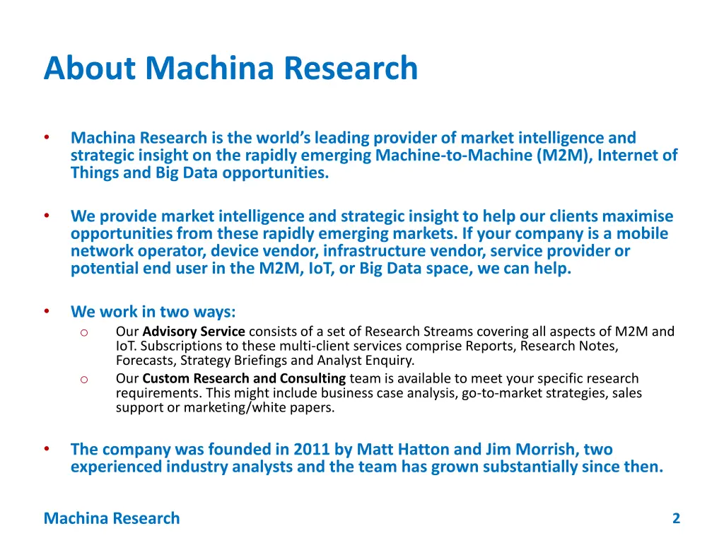 about machina research