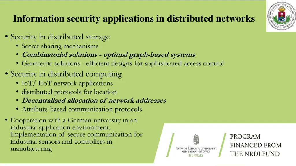 information security applications in distributed