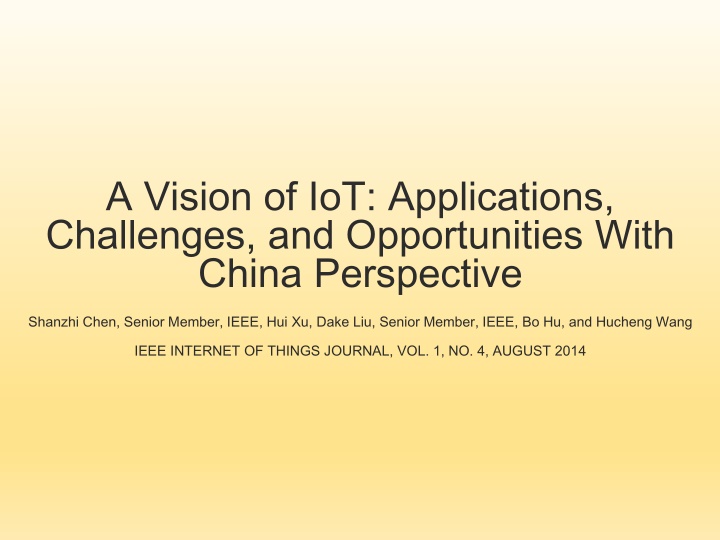 a vision of iot applications challenges
