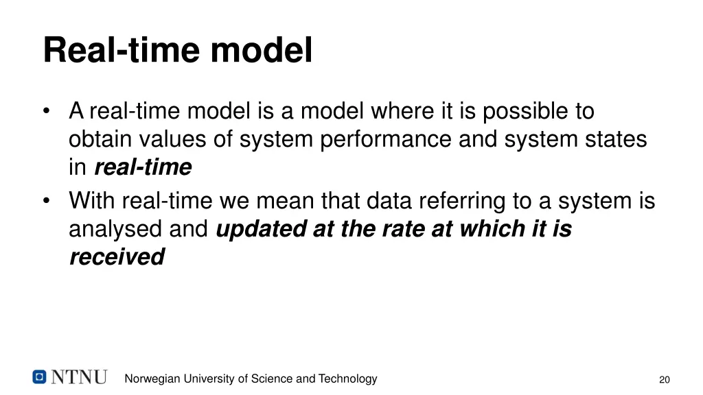 real time model