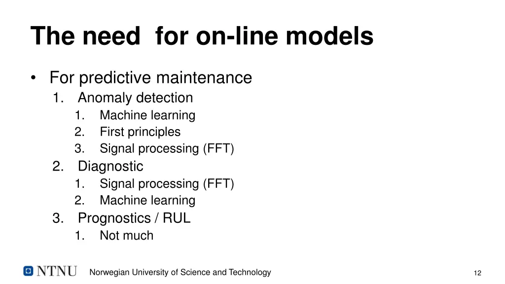 the need for on line models 1