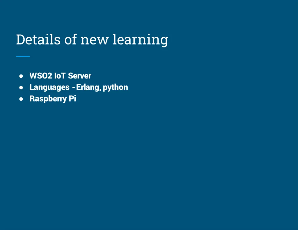 details of new learning