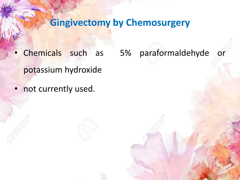 gingivectomy by chemosurgery