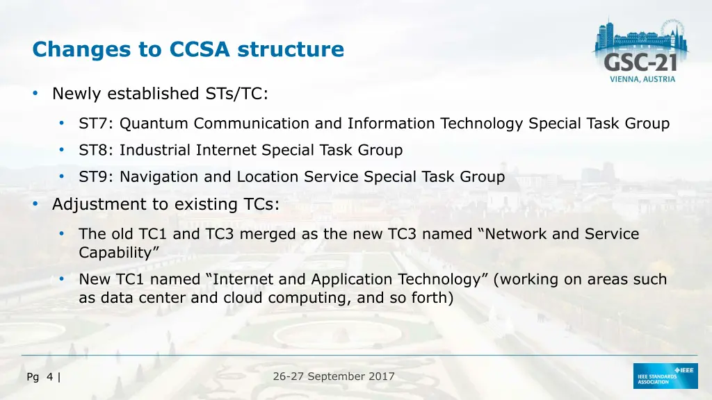 changes to ccsa structure
