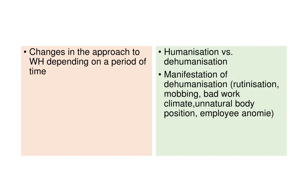 changes in the approach to wh depending