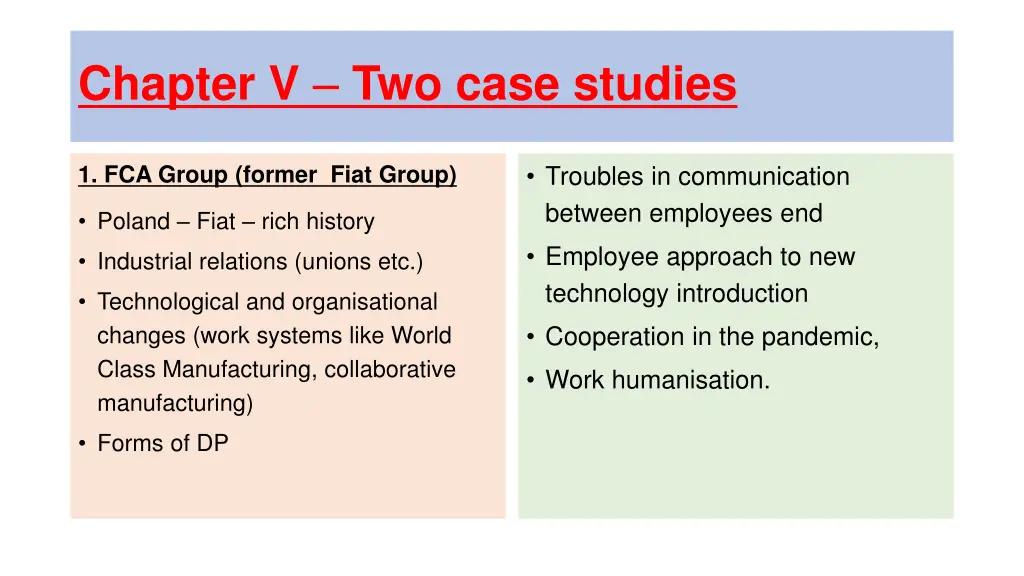 chapter v two case studies