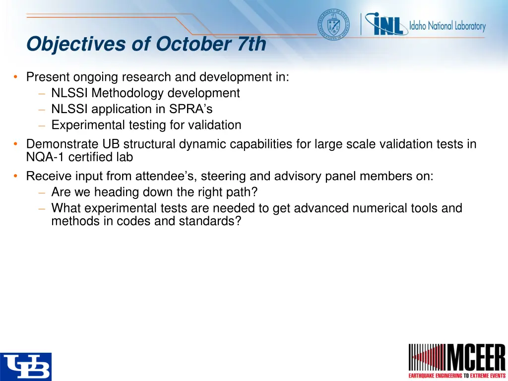 objectives of october 7th