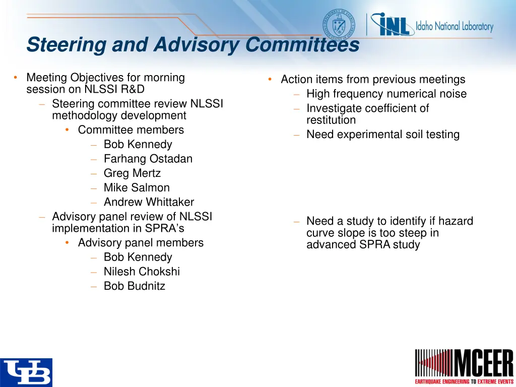 steering and advisory committees