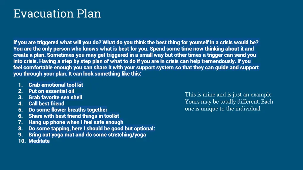 evacuation plan
