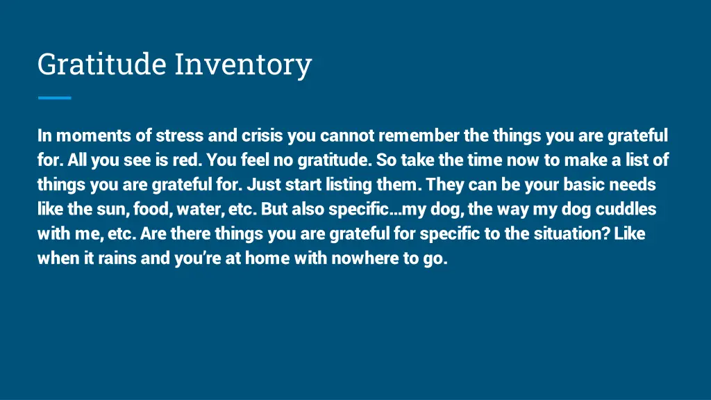 gratitude inventory