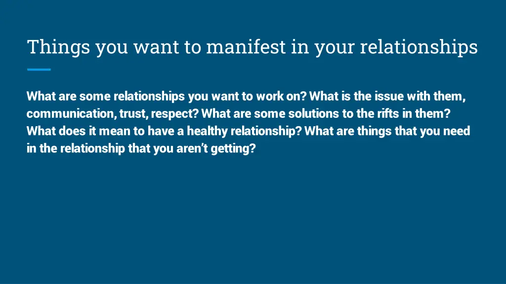 things you want to manifest in your relationships