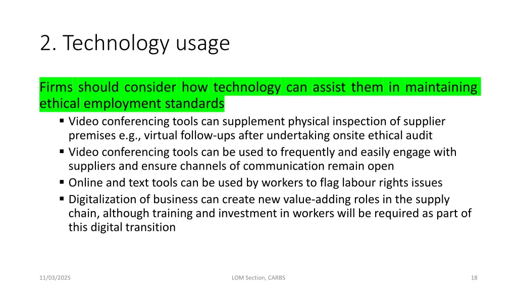 2 technology usage