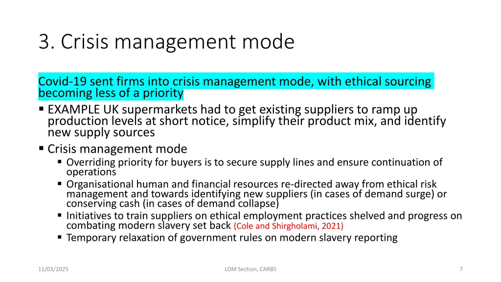 3 crisis management mode