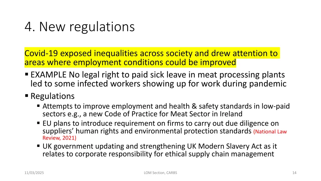 4 new regulations