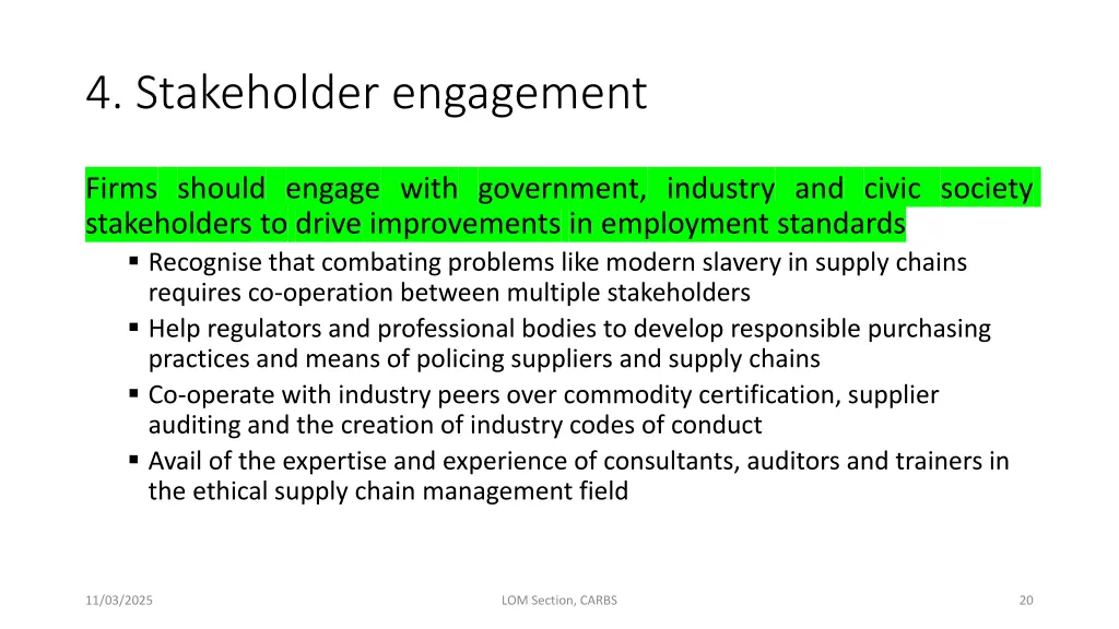 4 stakeholder engagement