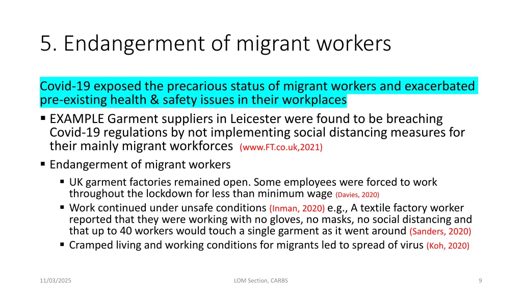 5 endangerment of migrant workers