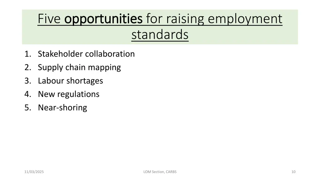 five opportunities opportunities for raising