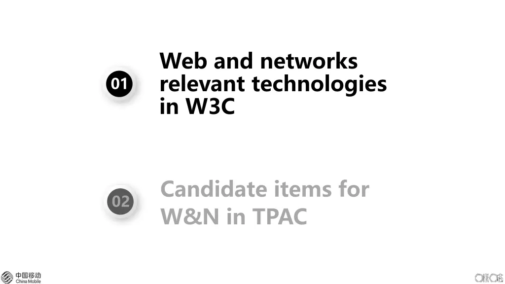 web and networks relevant technologies in w3c