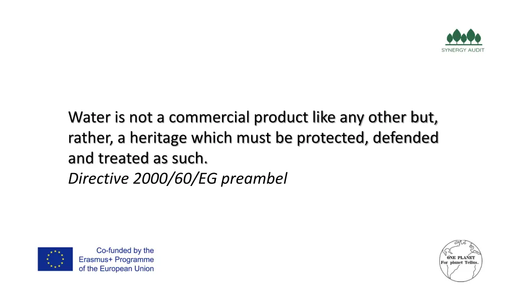 water is not a commercial product like any other