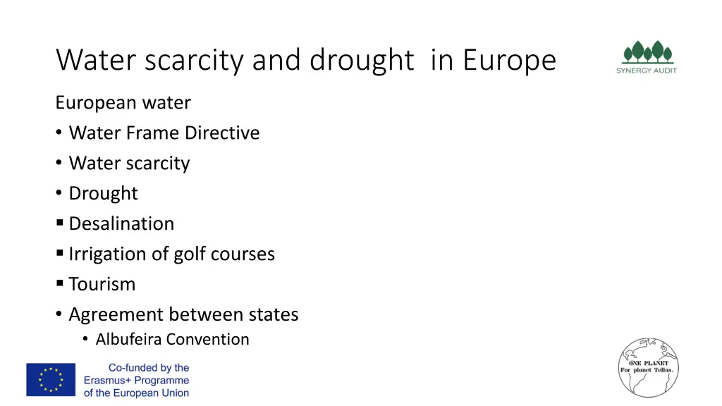 water scarcity and drought in europe