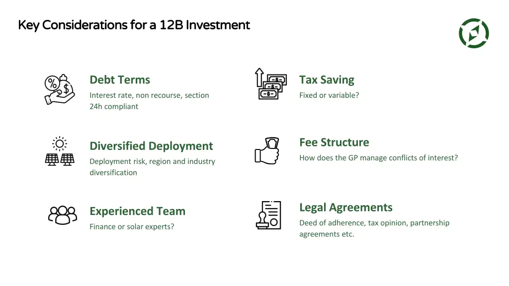 key considerations for a 12b investment