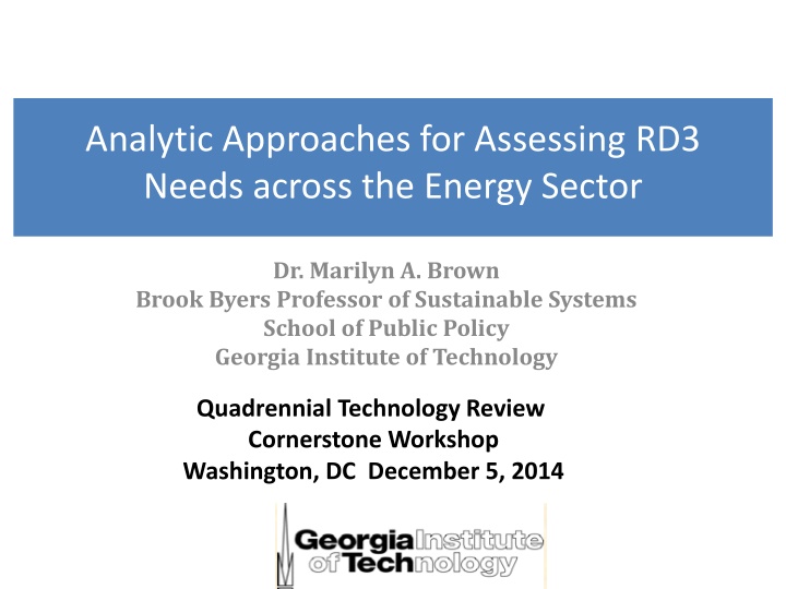 analytic approaches for assessing rd3 needs