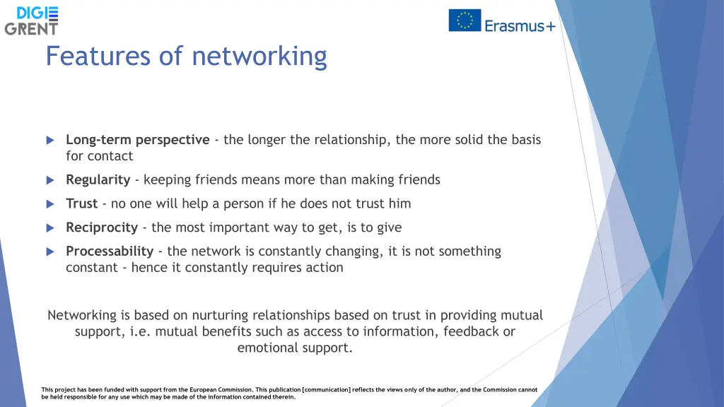 features of networking