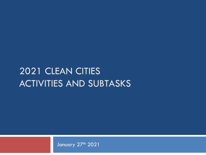 2021 clean cities activities and subtasks