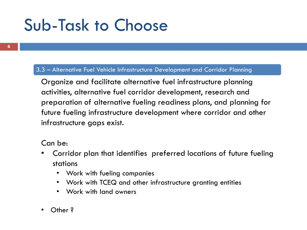 sub task to choose 1