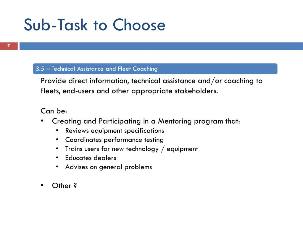 sub task to choose 2