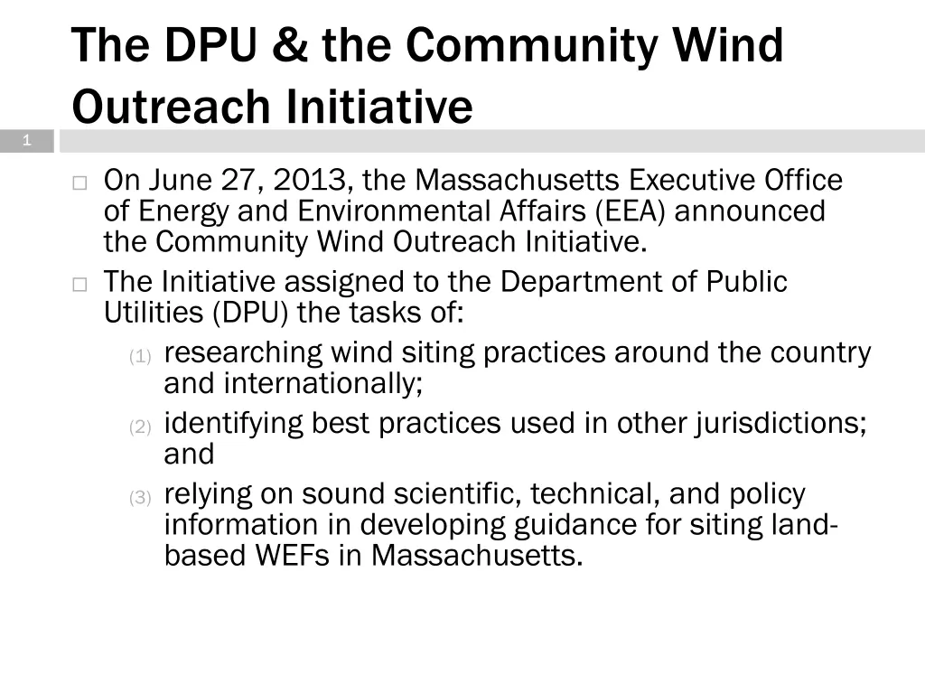 the dpu the community wind outreach initiative