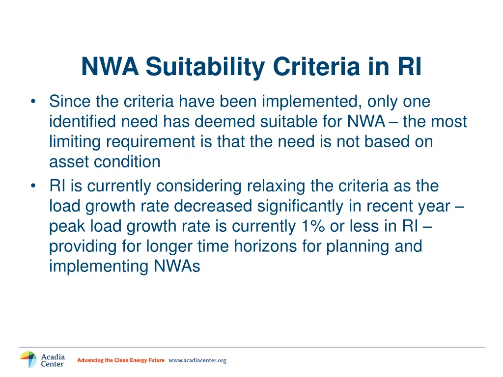nwa suitability criteria in ri