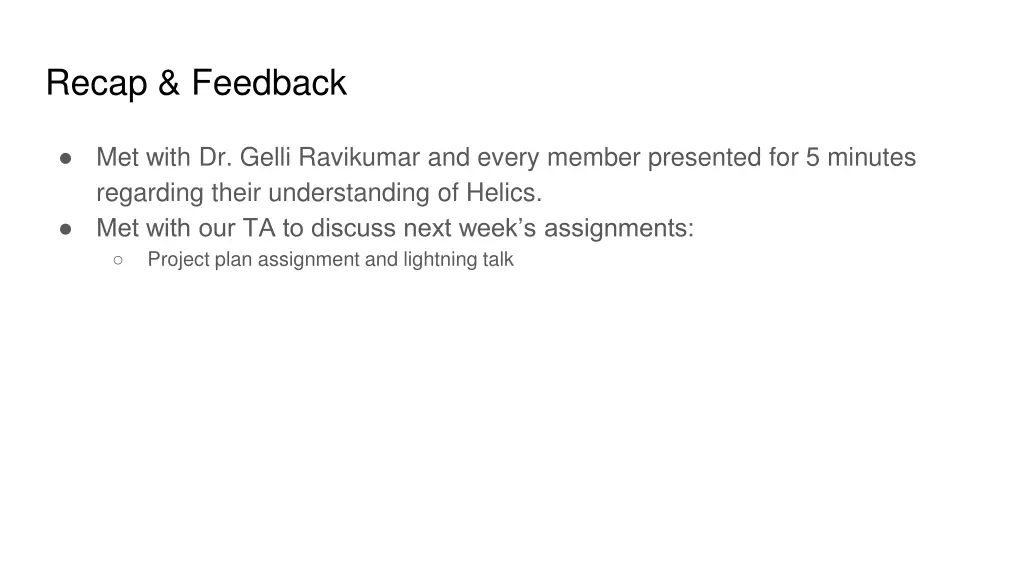 recap feedback