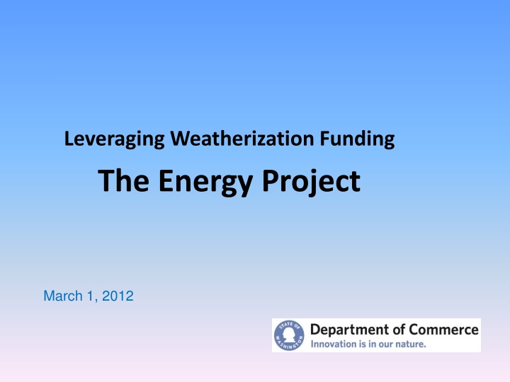 leveraging weatherization funding the energy
