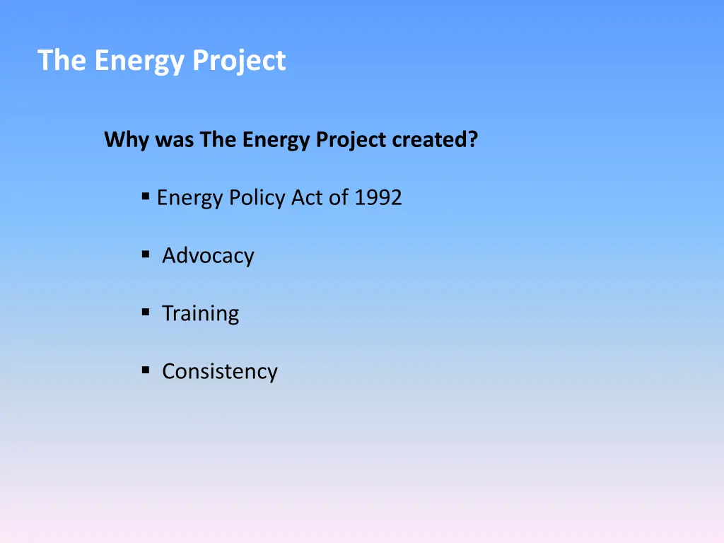 the energy project