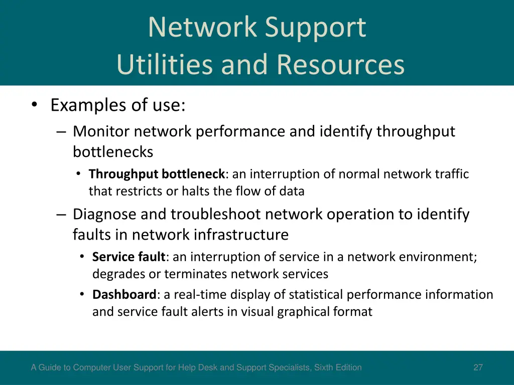 network support utilities and resources