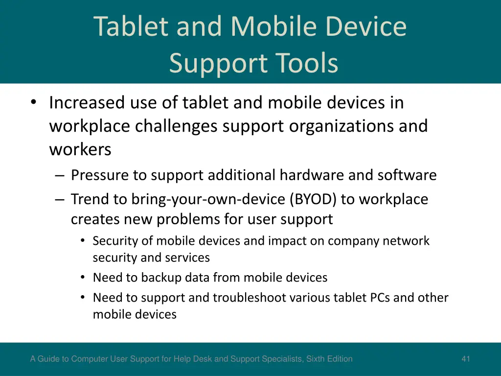 tablet and mobile device support tools