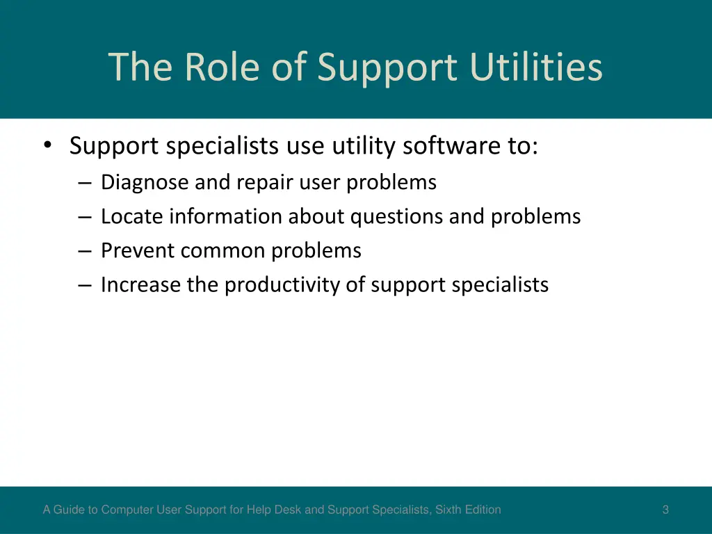 the role of support utilities