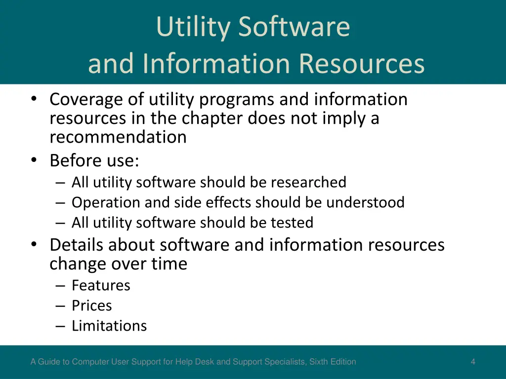 utility software and information resources