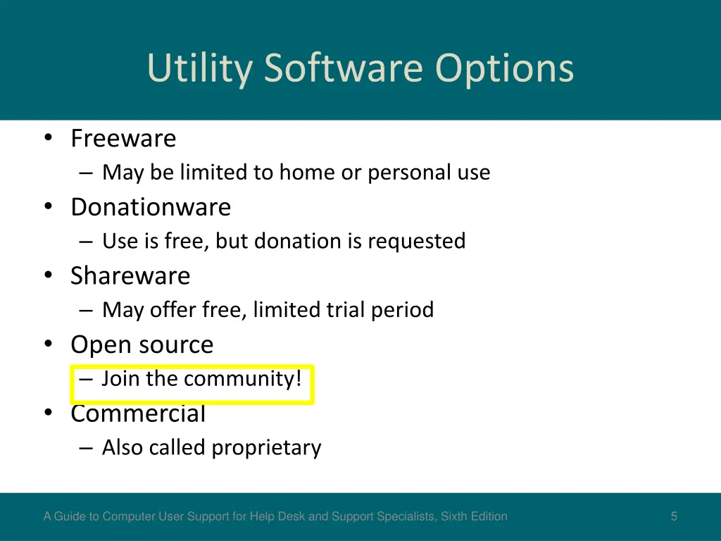 utility software options