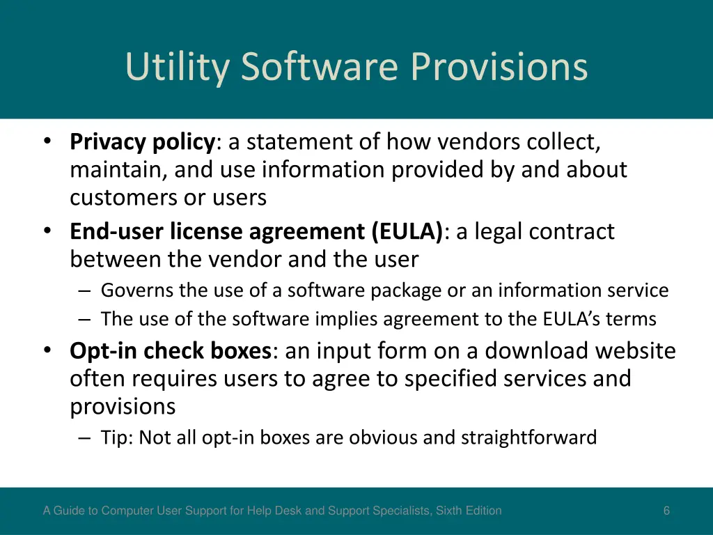 utility software provisions