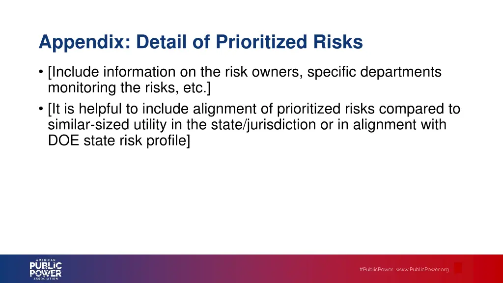 appendix detail of prioritized risks