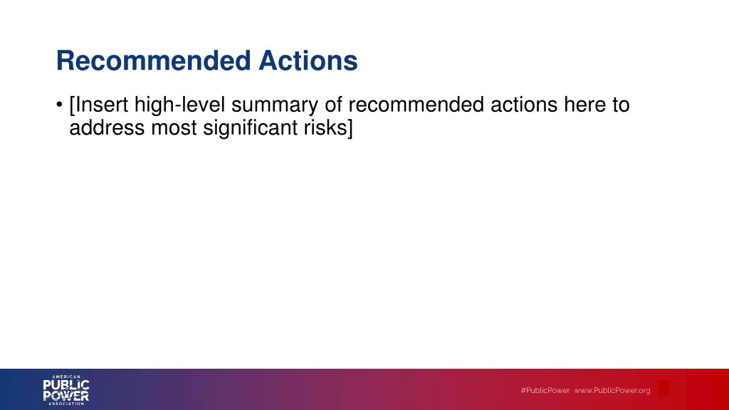 recommended actions