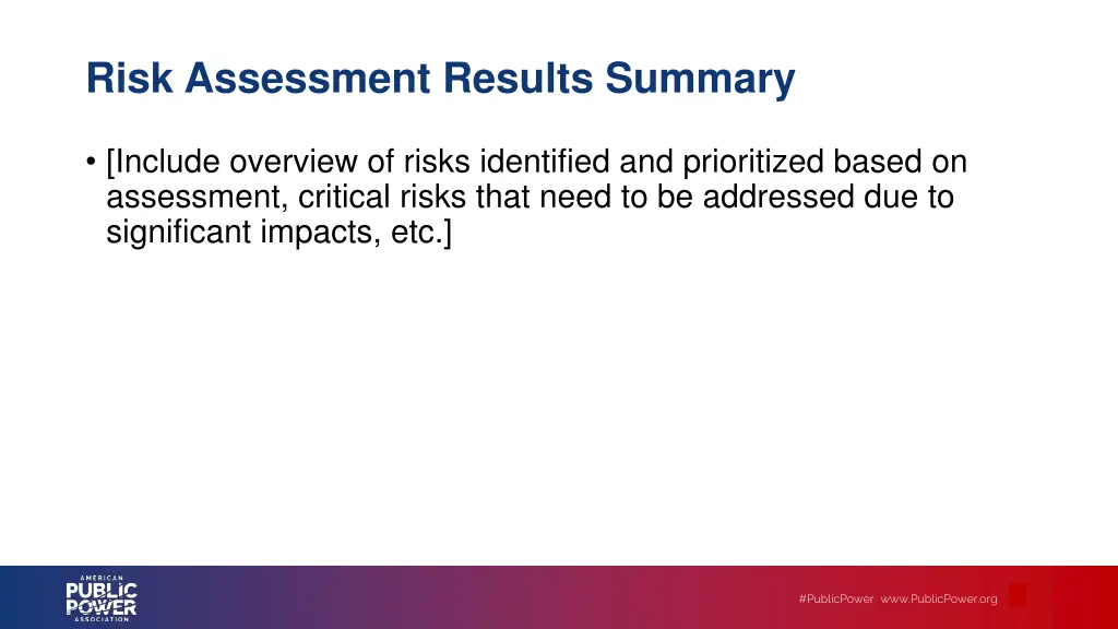 risk assessment results summary