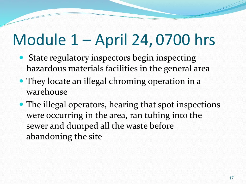 module 1 april 24 0700 hrs state regulatory