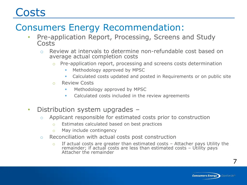 costs consumers energy recommendation