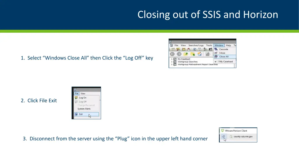 closing out of ssis and horizon