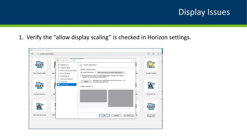 display issues