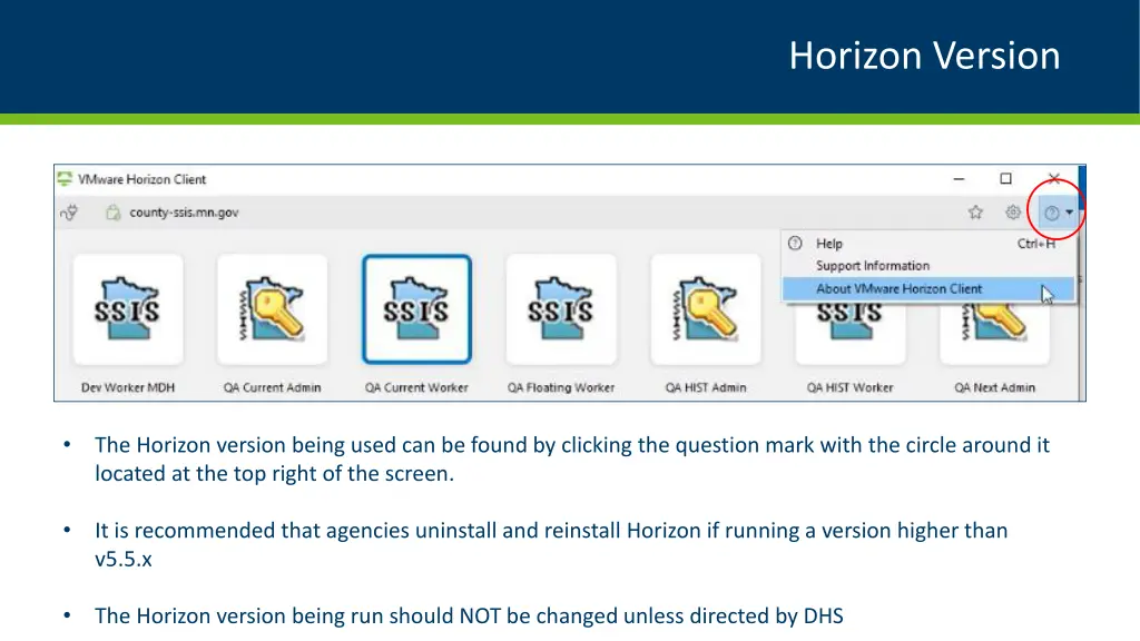 horizon version